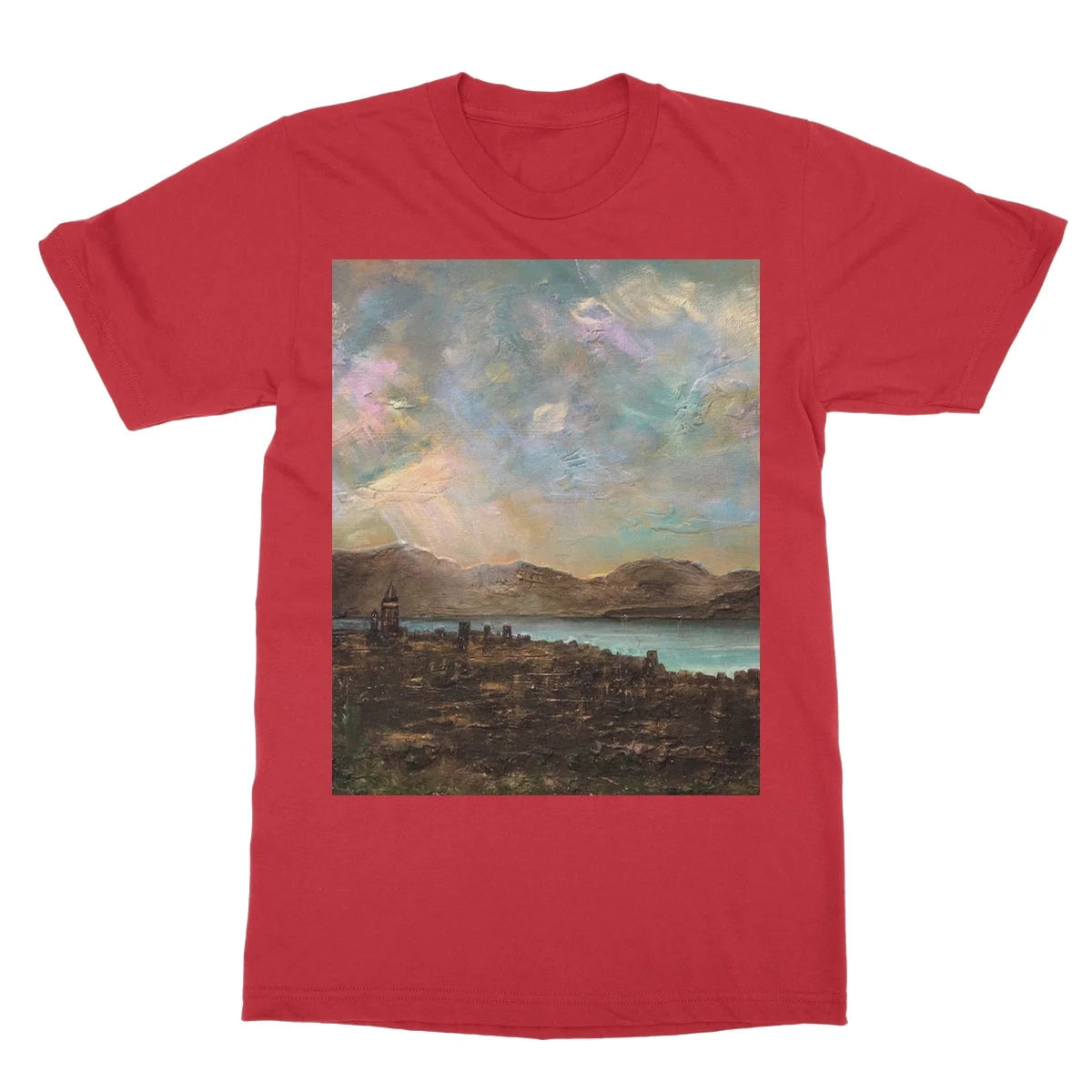 Angels Fingers Over Greenock Softstyle T-shirt - River Clyde Art Gallery Scotland Worldwide Shipping Scottish Artist Fine Prints