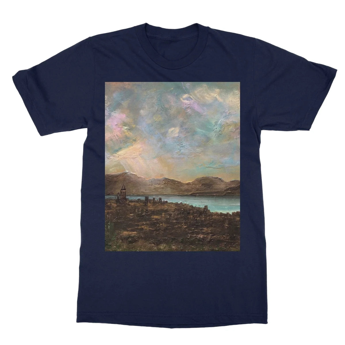 Angels Fingers Over Greenock Softstyle T-shirt - River Clyde Art Gallery Scotland Worldwide Shipping Scottish Artist Fine Prints