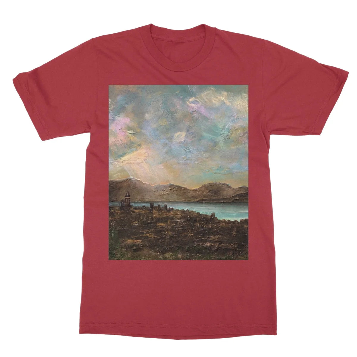 Angels Fingers Over Greenock Softstyle T-shirt - River Clyde Art Gallery Scotland Worldwide Shipping Scottish Artist Fine Prints