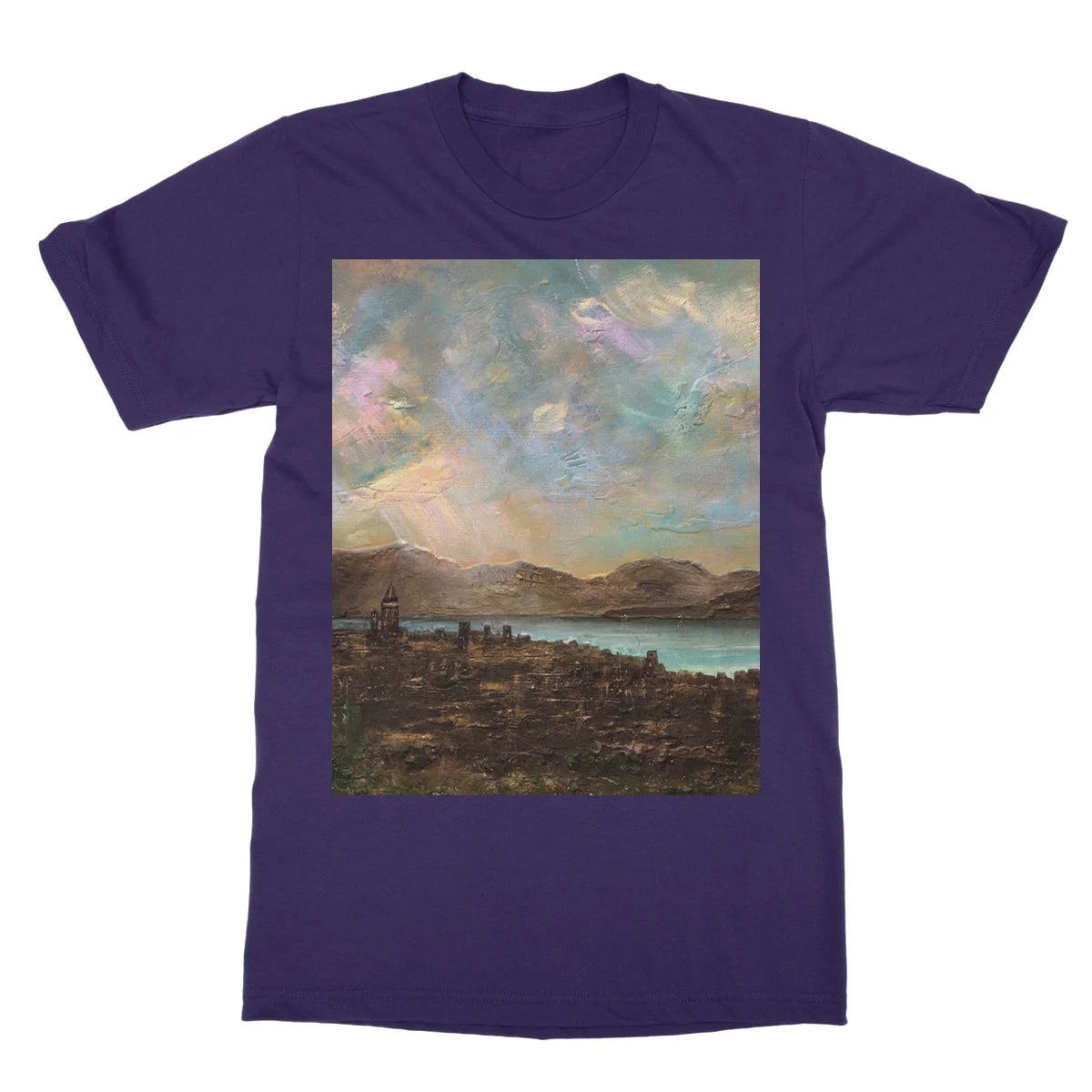 Angels Fingers Over Greenock Softstyle T-shirt - River Clyde Art Gallery Scotland Worldwide Shipping Scottish Artist Fine Prints
