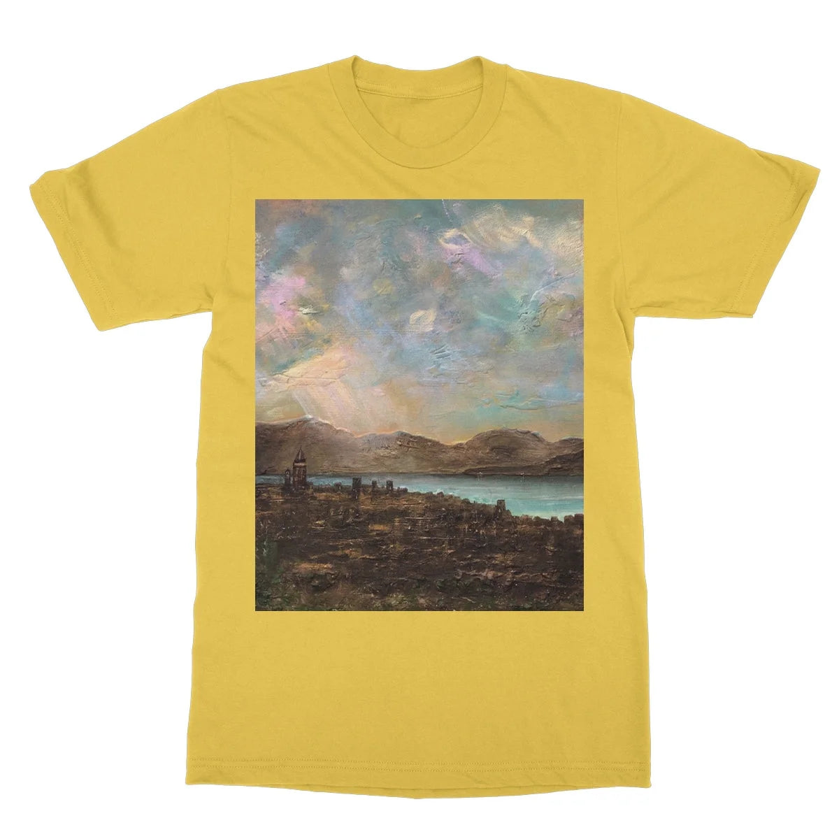 Angels Fingers Over Greenock Softstyle T-shirt - River Clyde Art Gallery Scotland Worldwide Shipping Scottish Artist Fine Prints