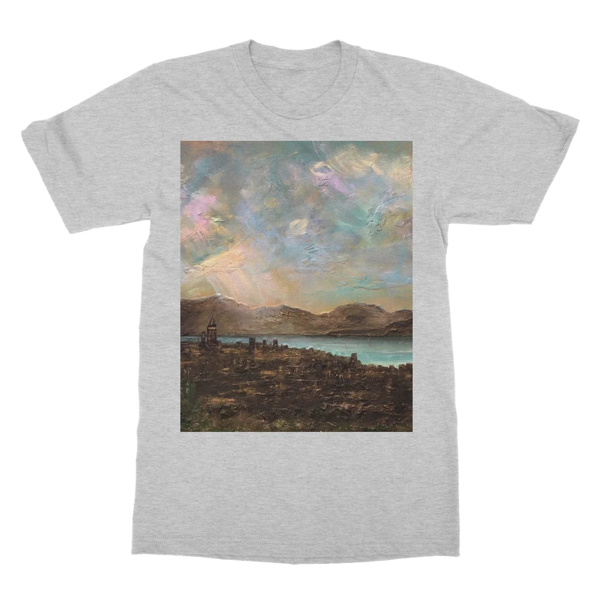 Angels Fingers Over Greenock Softstyle T-shirt - River Clyde Art Gallery Scotland Worldwide Shipping Scottish Artist Fine Prints