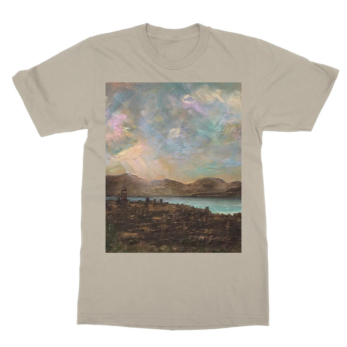 Angels Fingers Over Greenock Softstyle T-shirt - River Clyde Art Gallery Scotland Worldwide Shipping Scottish Artist Fine Prints