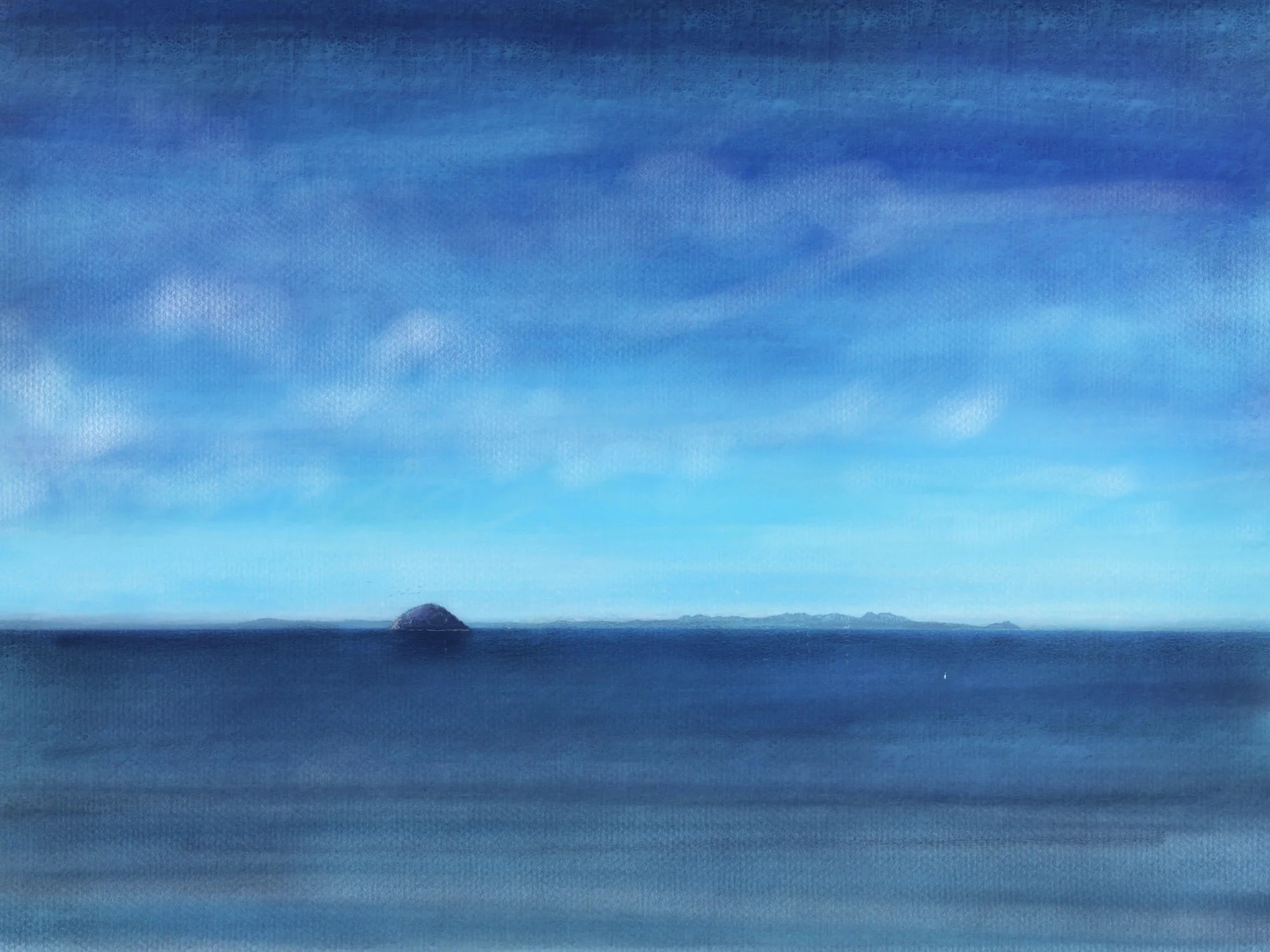 Arran and Ailsa Craig - Art Gallery Scotland Worldwide Shipping Blue Ocean Horizon Kevin Hunter Portfolio Giclee Prints