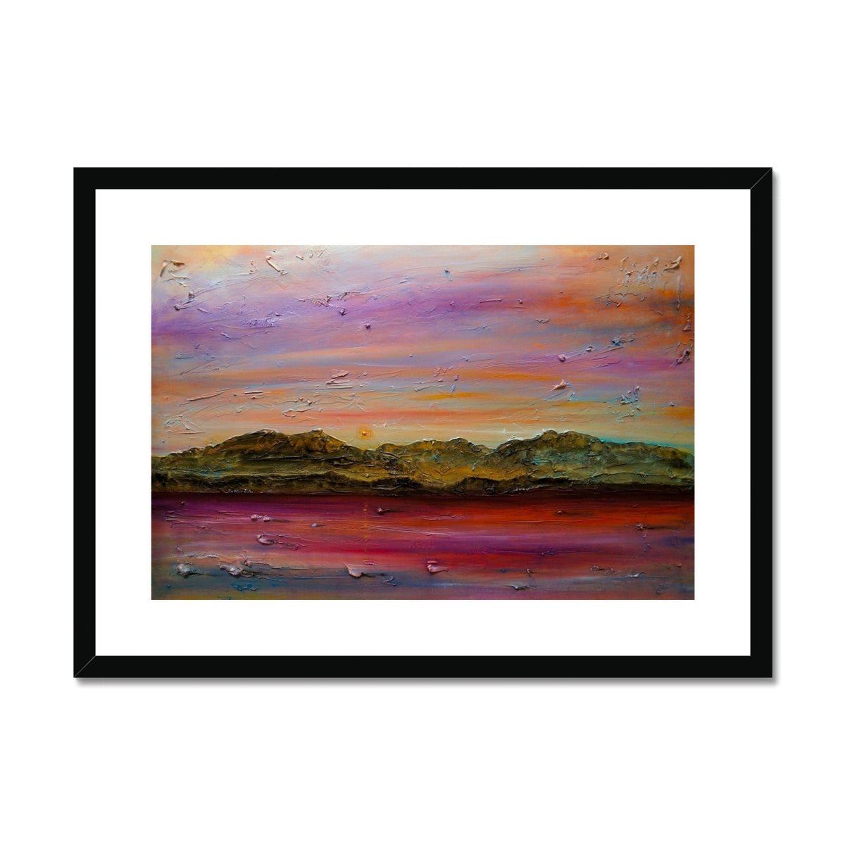 Arran Autumn Dusk Painting | Framed &amp; Mounted Prints From Scotland