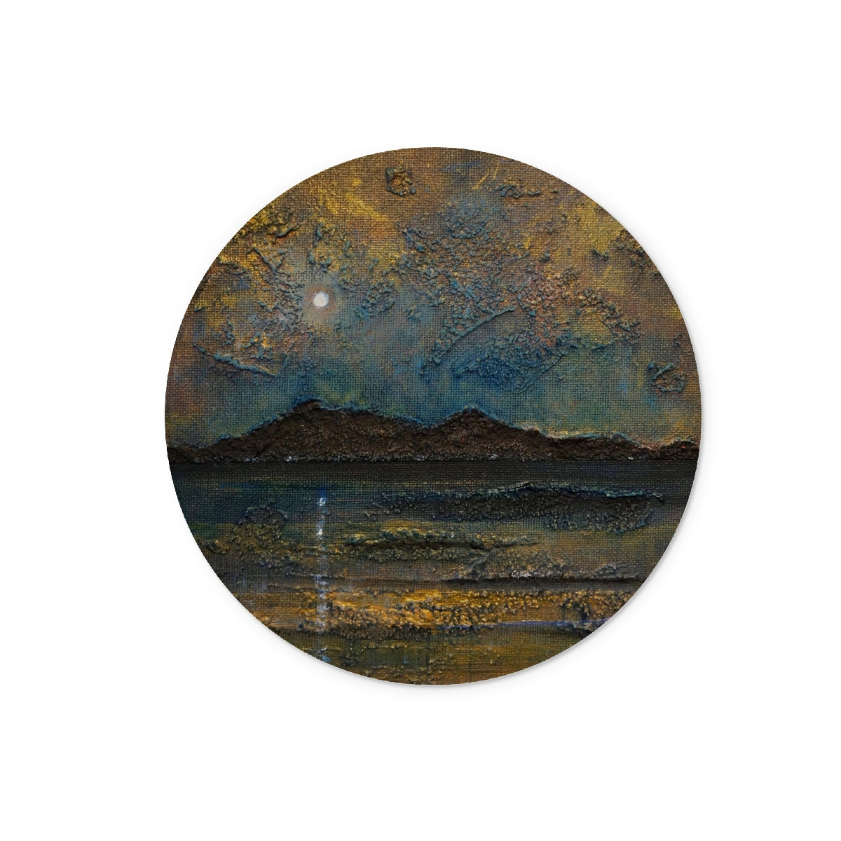 Arran Moonlight Art Gifts Glass Chopping Board | Arran Art Gallery | Paintings, Prints, Homeware and Art Gifts From Scotland By Scottish Artist Kevin Hunter