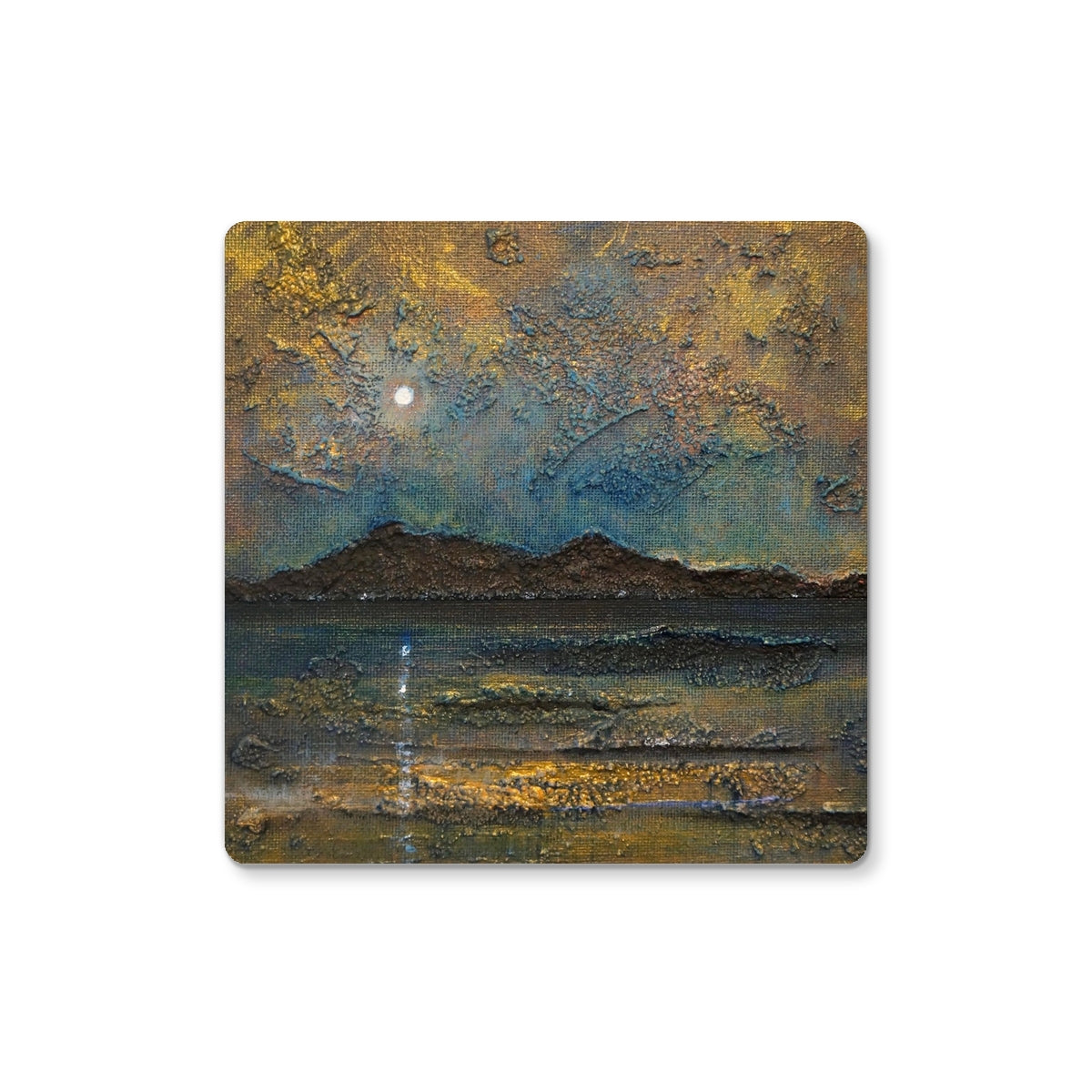 Arran Moonlight | Scottish Art Gifts | Coaster | Arran Art Gallery | Paintings, Prints, Homeware and Art Gifts From Scotland By Scottish Artist Kevin Hunter