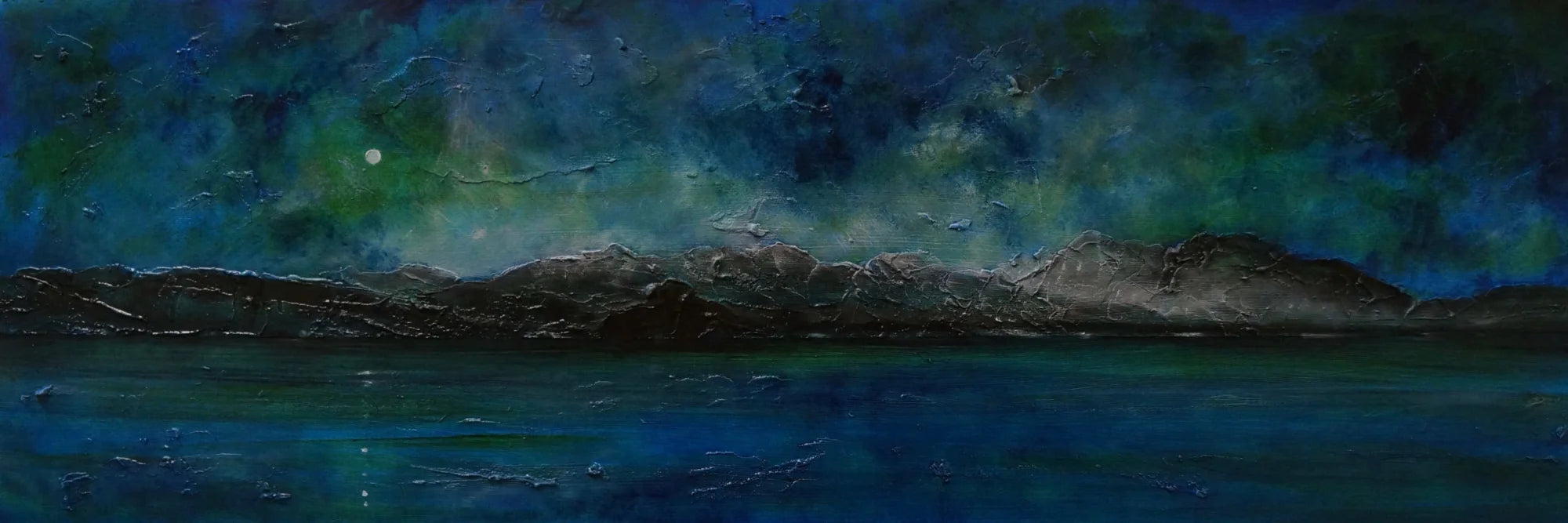 Arran Prussian Twilight Original Panoramic Painting - Scottish Artist Art Gallery Scotland