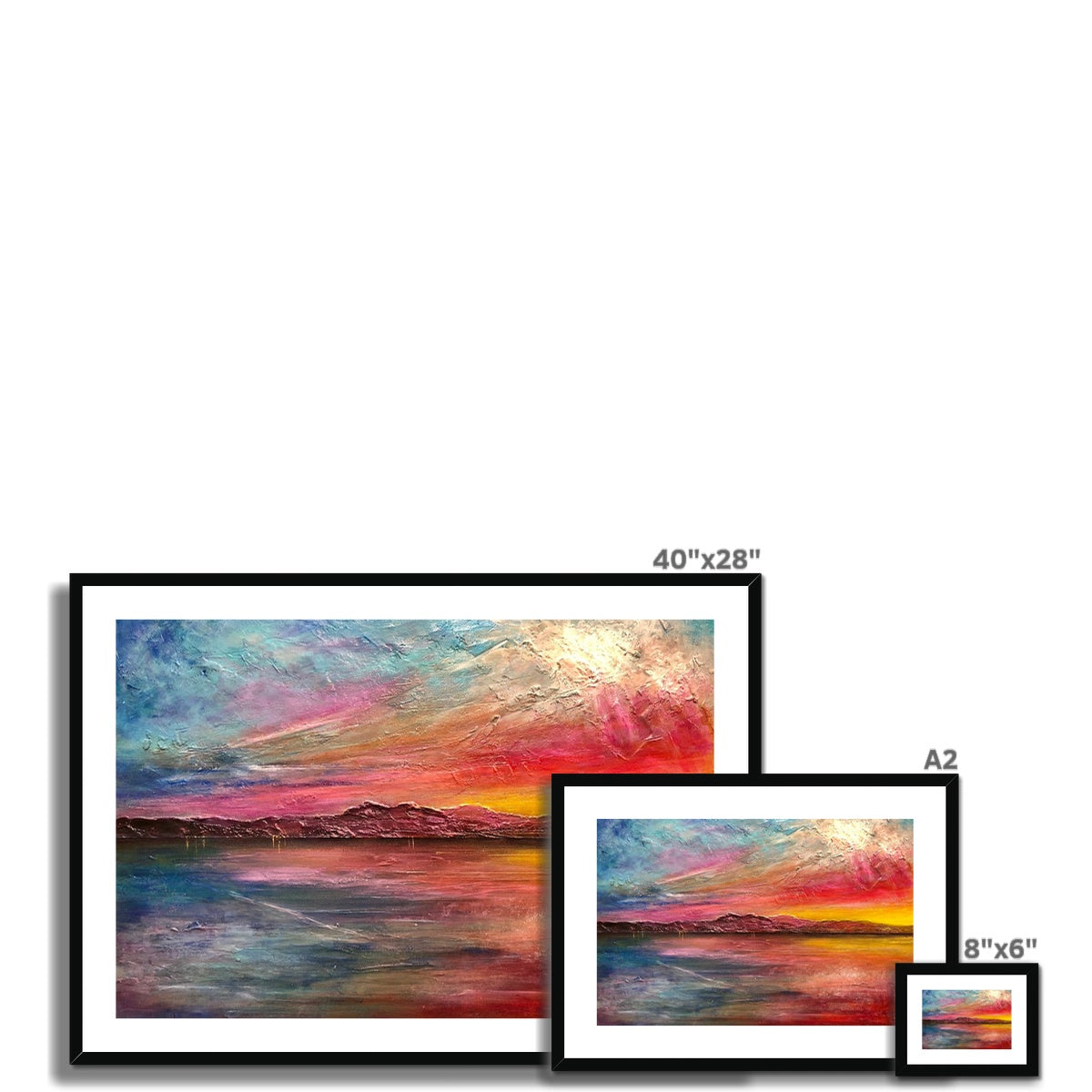 Arran Sunset ii Painting | Framed & Mounted Prints From Scotland