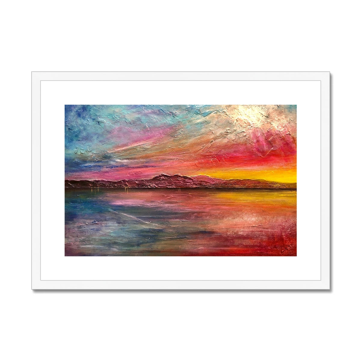 Arran Sunset ii Painting | Framed &amp; Mounted Prints From Scotland