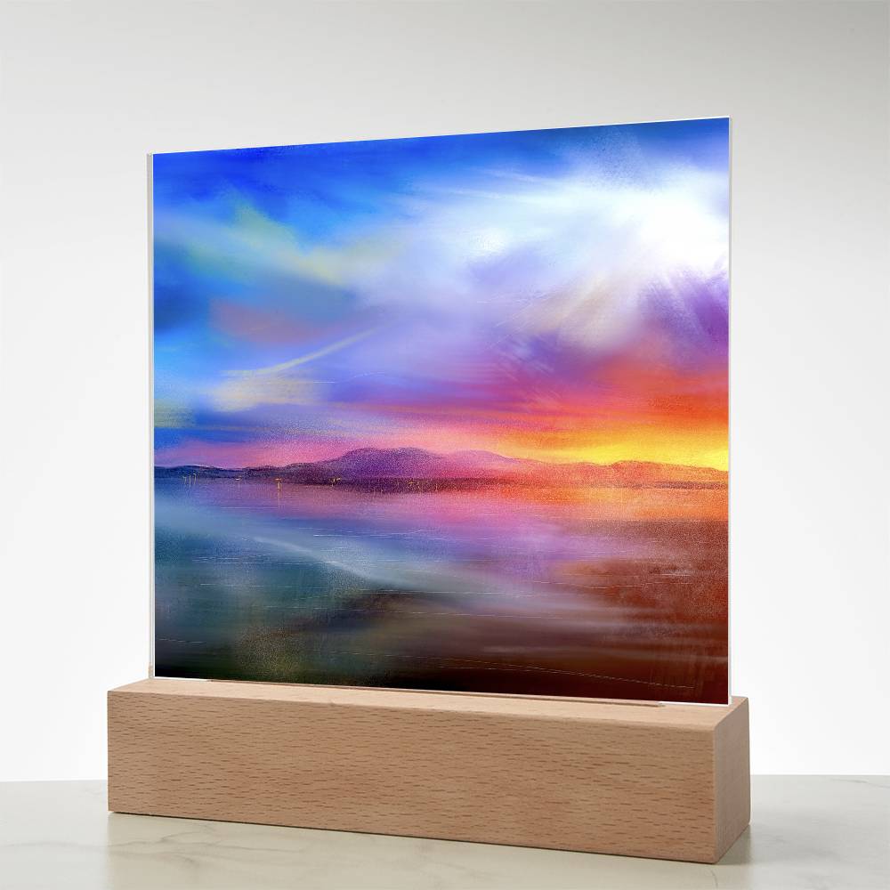 Arran Sunset illuminated Neon Acrylic Art Plaque