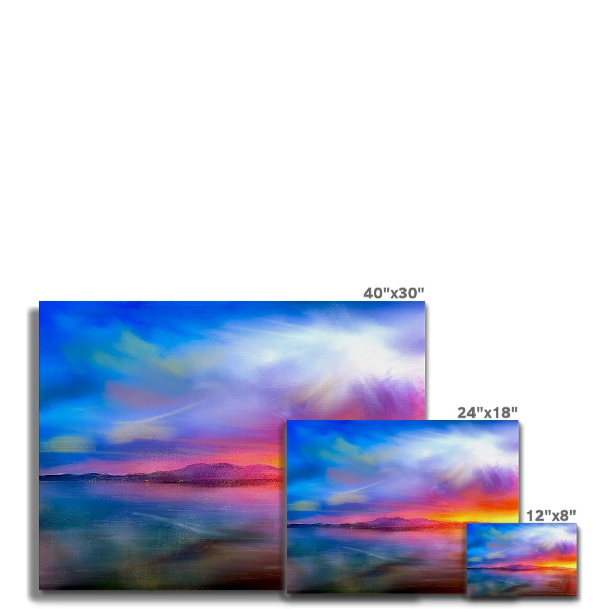 Arran Sunset Painting | Canvas From Scotland-Contemporary Stretched Canvas Prints-Arran Art Gallery-Paintings, Prints, Homeware, Art Gifts From Scotland By Scottish Artist Kevin Hunter