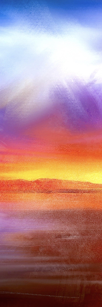 Arran Sunset Painting Signed Fine Art Triptych Canvas