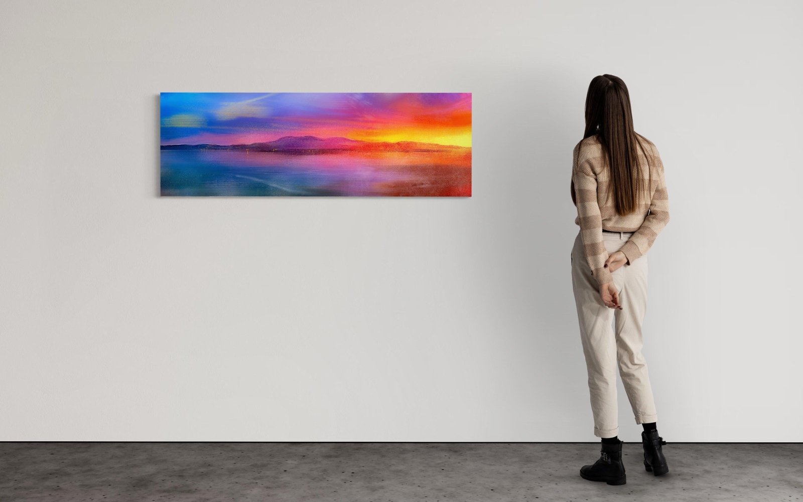 Arran Sunset Panoramic 60x20 inch Stretched Canvas Print