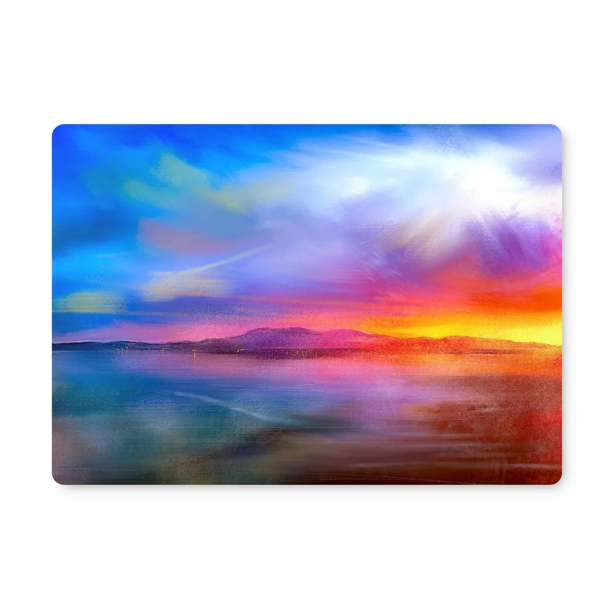 Arran Sunset Placemat - Art Gallery Scotland Worldwide Shipping Scottish Landscape by Artist Hunter Featuring Paintings