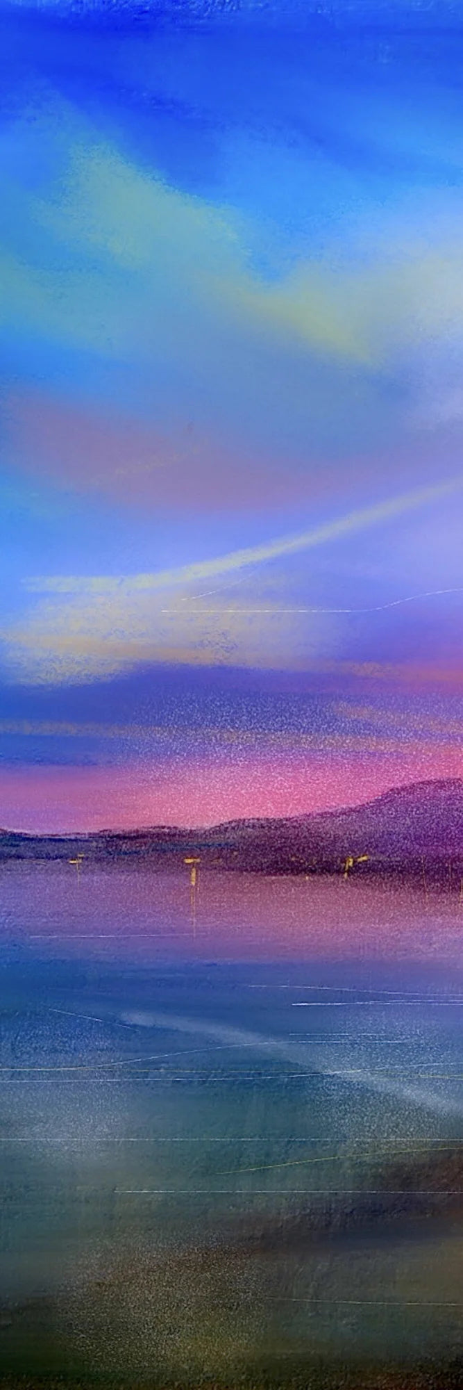 Arran Sunset Triptych | Statement Interior Wall Art from Scotland - Gallery Worldwide Shipping Vibrant Impressionistic Landscape Paintings
