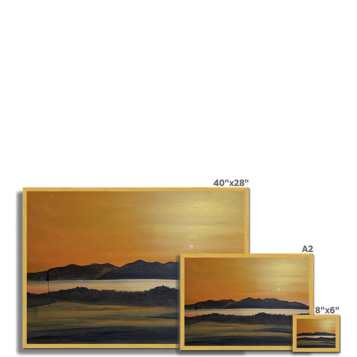 Arran & The 5th Green Royal Troon Golf Course Antique Framed Print.