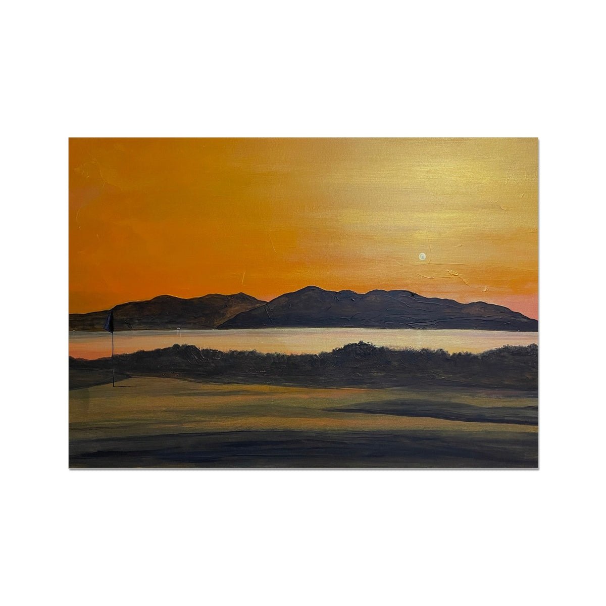 Arran & The 5th Green Royal Troon Golf Course Painting | Signed Art Prints From Scotland | By Scottish Artist Hunter