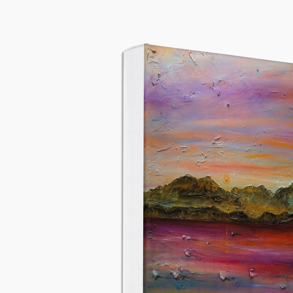 Arran Winter Dusk Eco Art Canvas Print | Scottish Art Gifts