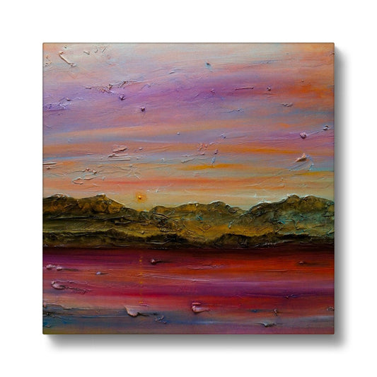 Arran Winter Dusk Eco Art Canvas Print | Scottish Art Gifts