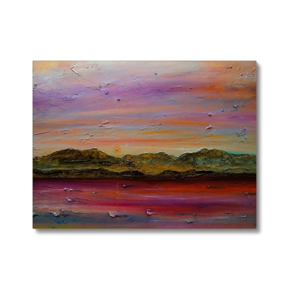Arran Winter Dusk Original Landscape Painting on Canvas - Art Gallery Scotland Worldwide Shipping Hunter Scottish Prints and Paintings