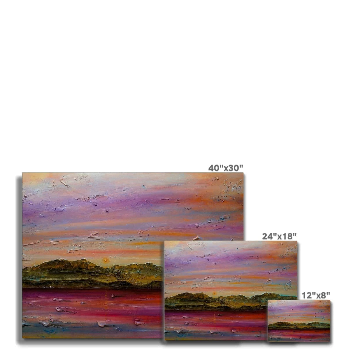 Arran Winter Dusk Original Landscape Painting on Canvas - Art Gallery Scotland Worldwide Shipping Hunter Scottish Prints and Paintings