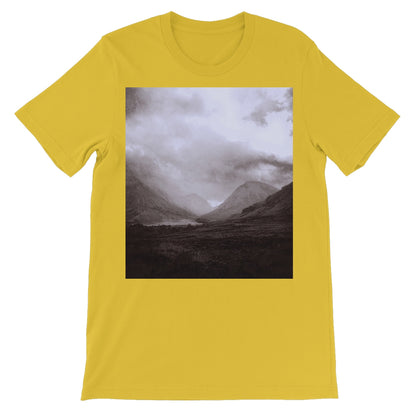 Glencoe Mist Unisex Short Sleeve T-Shirt | Scottish Art Gifts