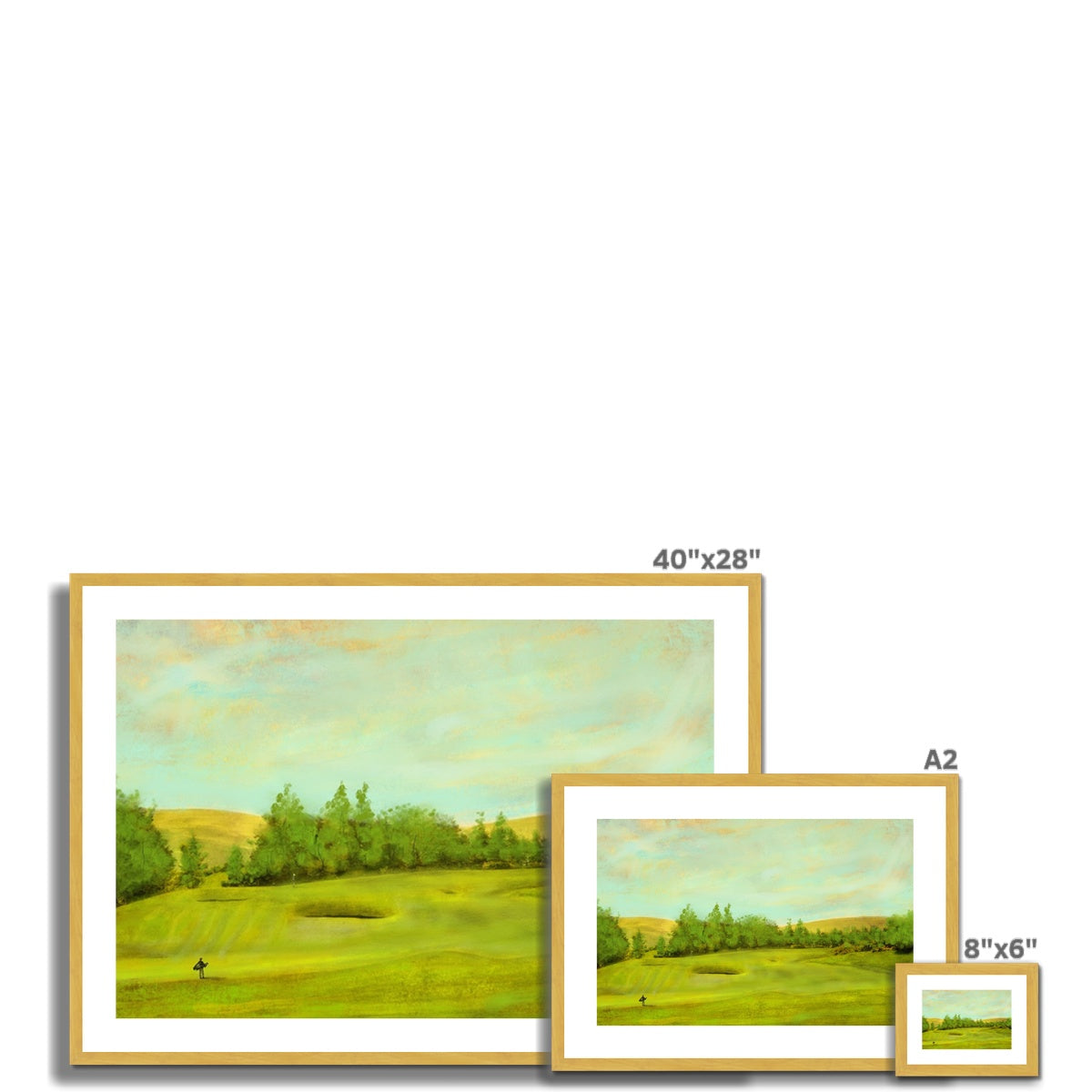 Gleneagles King's Golf Course, The 1st Painting | Antique Framed & Mounted Print