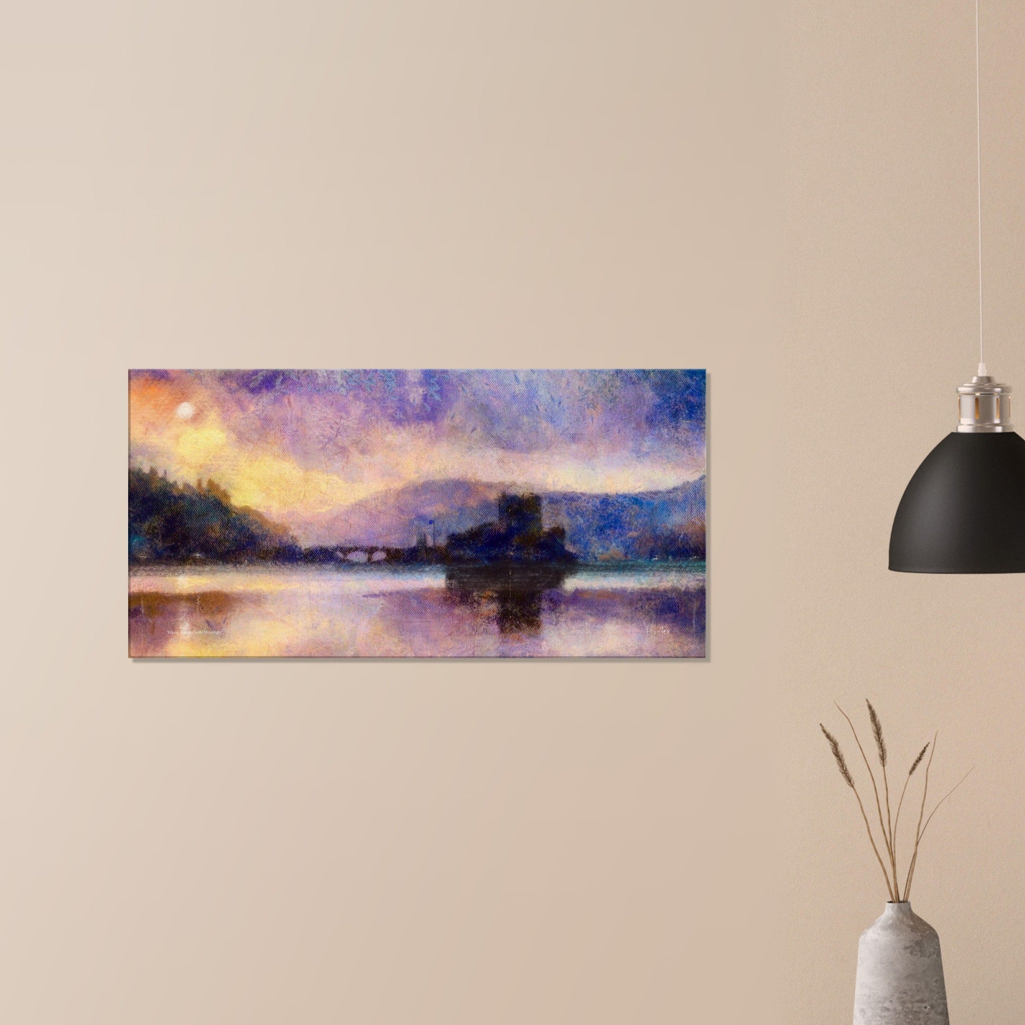 Eilean Donan Castle Moonlight 2:1 Ratio Panoramic Art Canvas