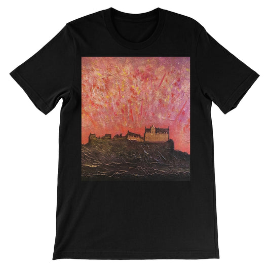 Edinburgh Castle Fireworks Unisex Short Sleeve T-Shirt | Scottish Art Gifts