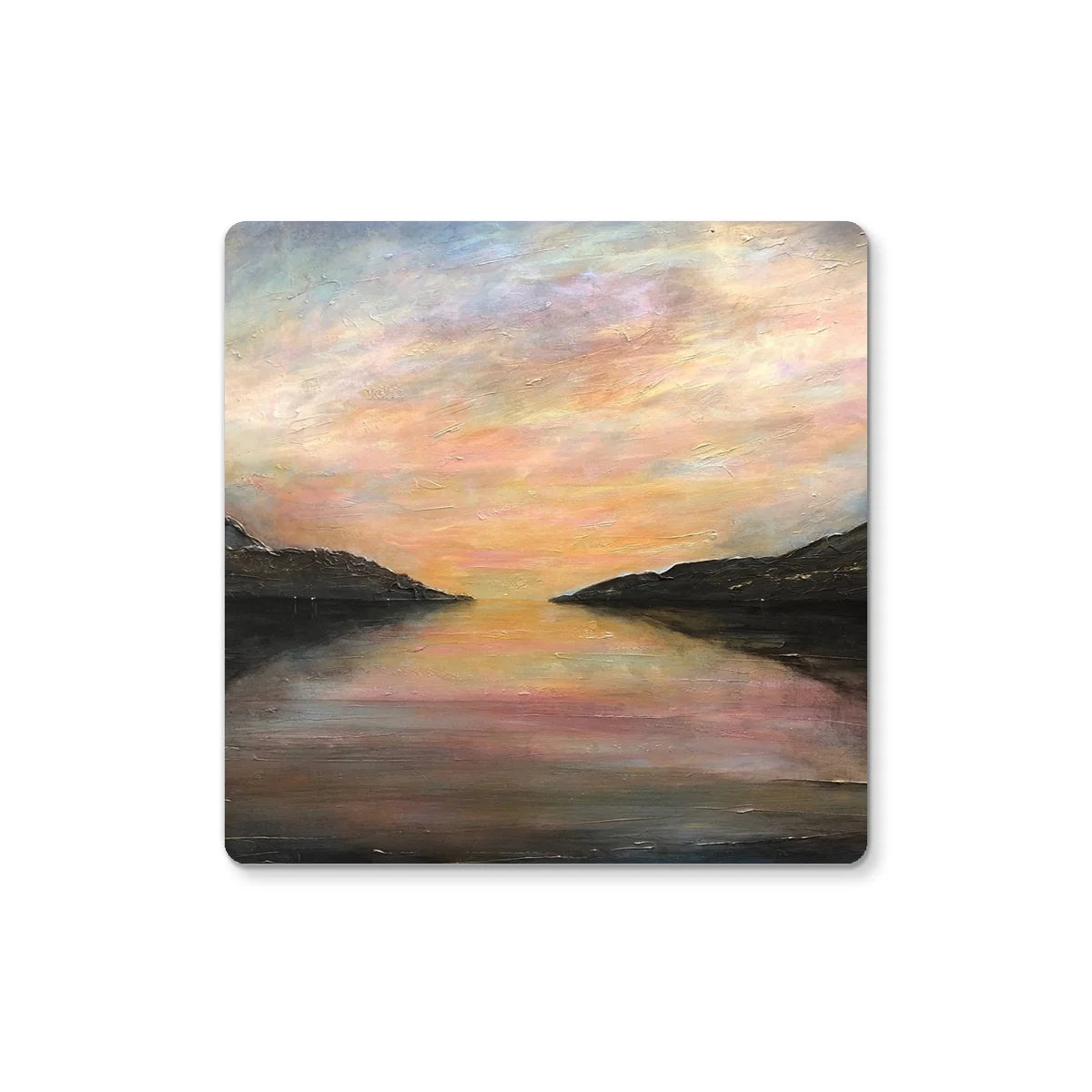 Loch Ness Glow | Scottish Art Gifts | Coaster-Scottish Lochs &amp; Mountains Art Gallery