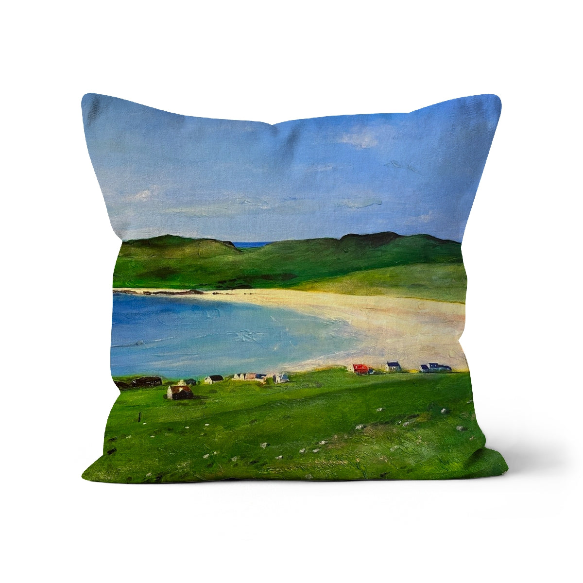 Balephuil Beach Tiree Art Gifts Cushion | Hebridean Islands Art Gallery | Paintings, Prints, Homeware and Art Gifts From Scotland By Scottish Artist Kevin Hunter