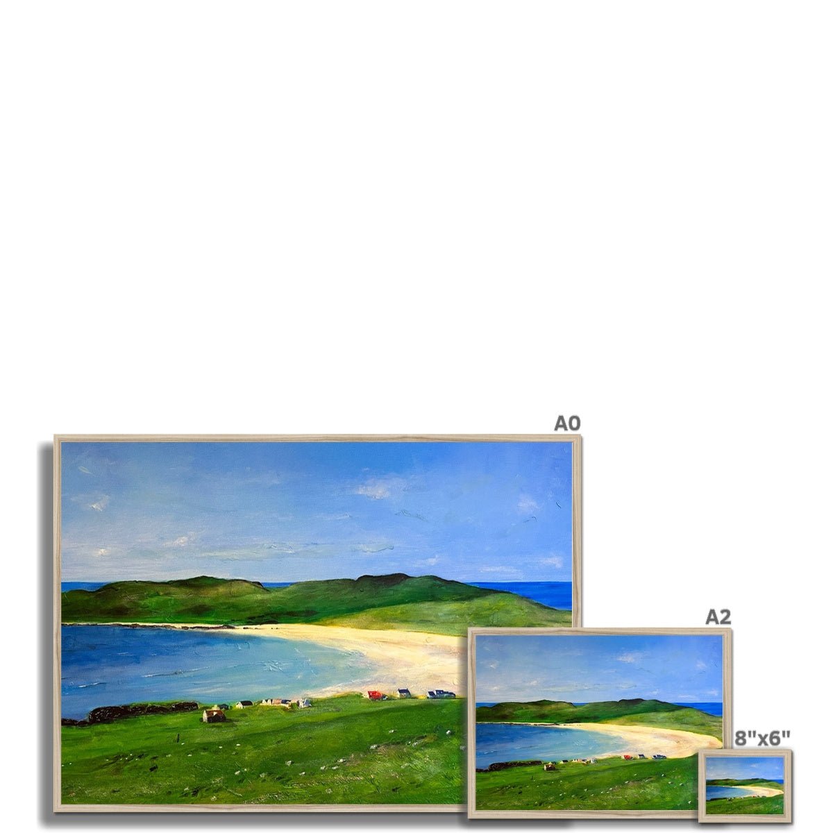 Balephuil Beach Tiree Painting | Framed Prints From Scotland-Framed Prints-Hebridean Islands Art Gallery-Paintings, Prints, Homeware, Art Gifts From Scotland By Scottish Artist Kevin Hunter