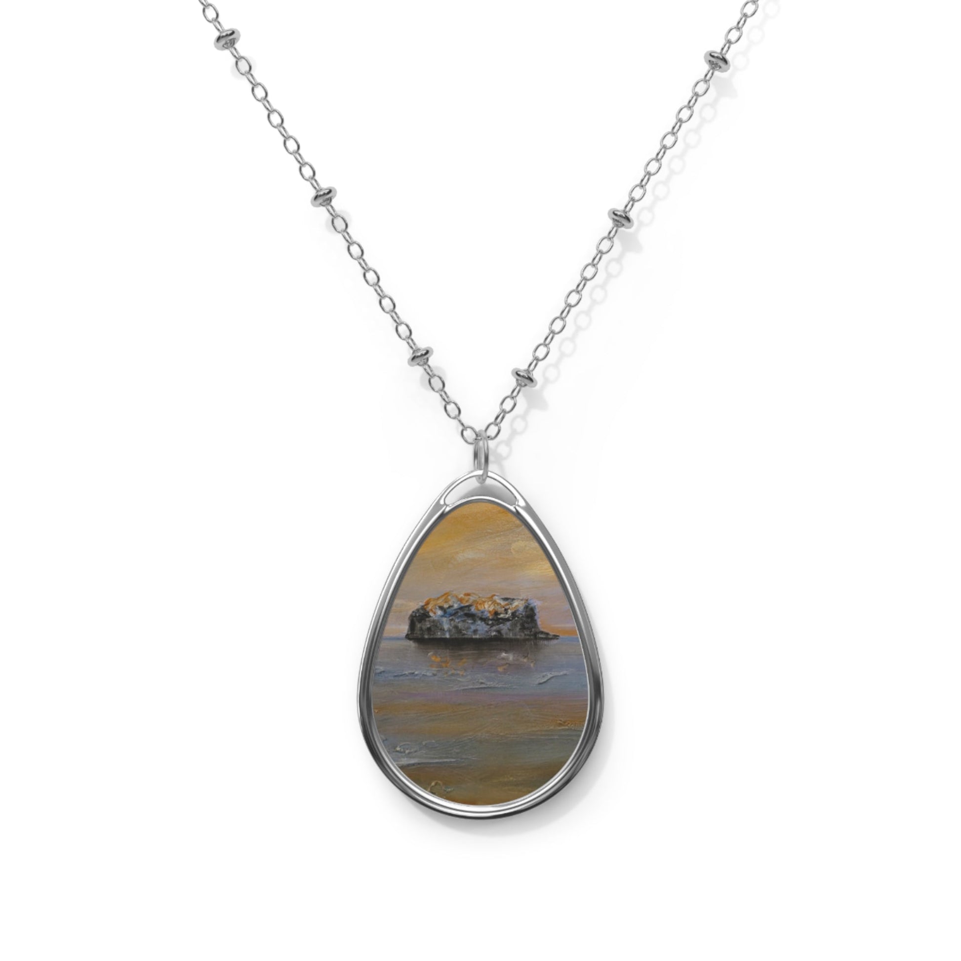 Bass Rock Dawn Art Necklace | Scottish Art Gifts