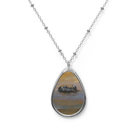 Bass Rock Dawn Art Necklace | Scottish Art Gifts