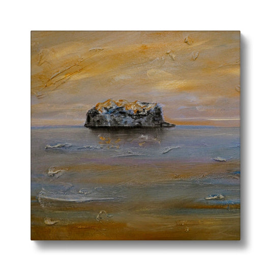 Bass Rock Dawn Eco Art Canvas Print | Scottish Art Gifts
