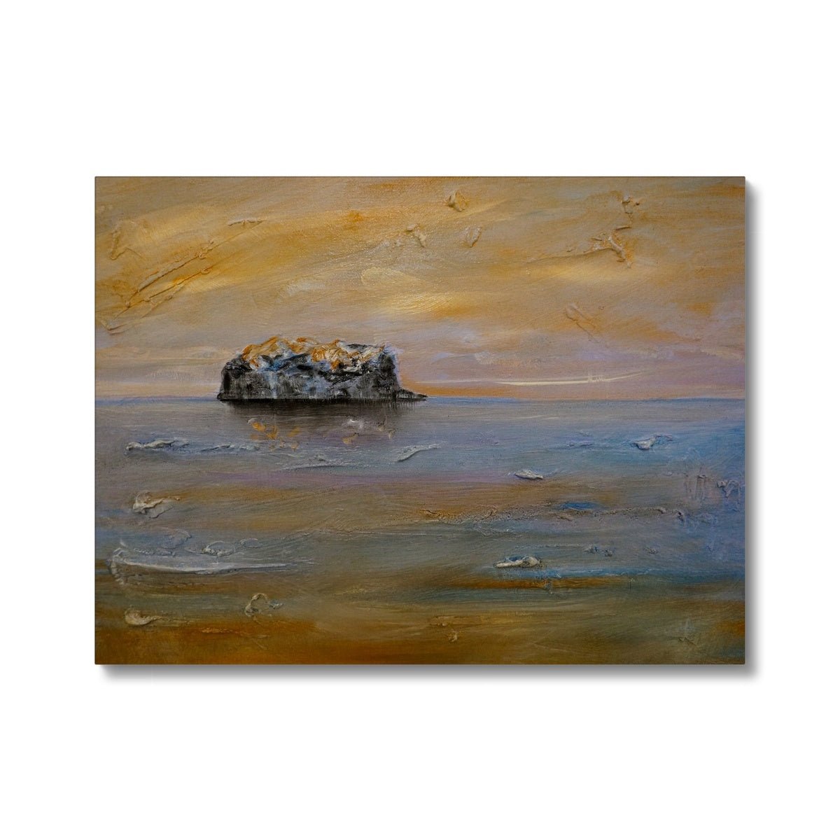 Bass Rock Dawn Painting | Canvas From Scotland-Contemporary Stretched Canvas Prints-Edinburgh & Glasgow Art Gallery-24"x18"-Paintings, Prints, Homeware, Art Gifts From Scotland By Scottish Artist Kevin Hunter