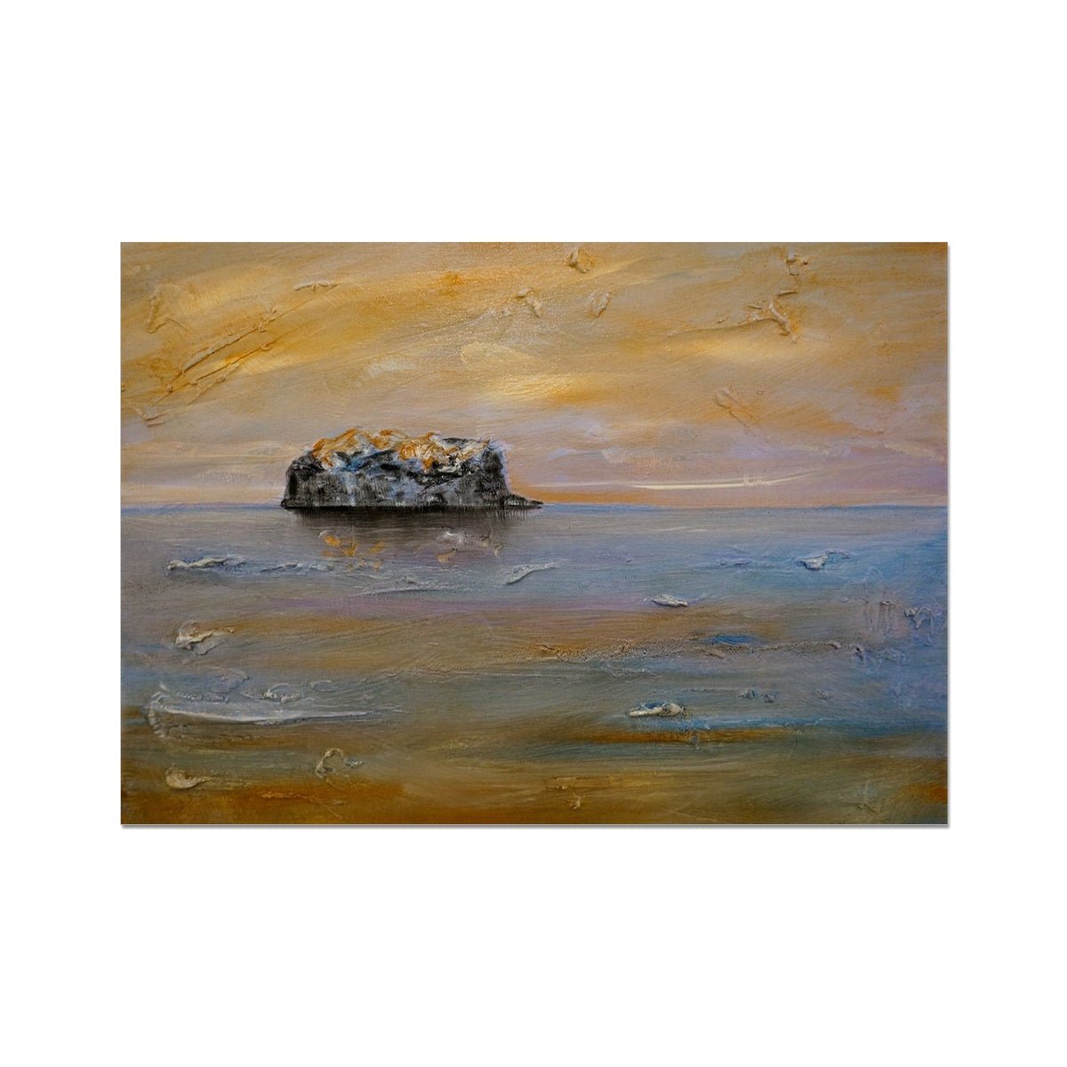 Bass Rock Dawn Painting | Fine Art Prints From Scotland-Unframed Prints-Edinburgh & Glasgow Art Gallery-A2 Landscape-Paintings, Prints, Homeware, Art Gifts From Scotland By Scottish Artist Kevin Hunter