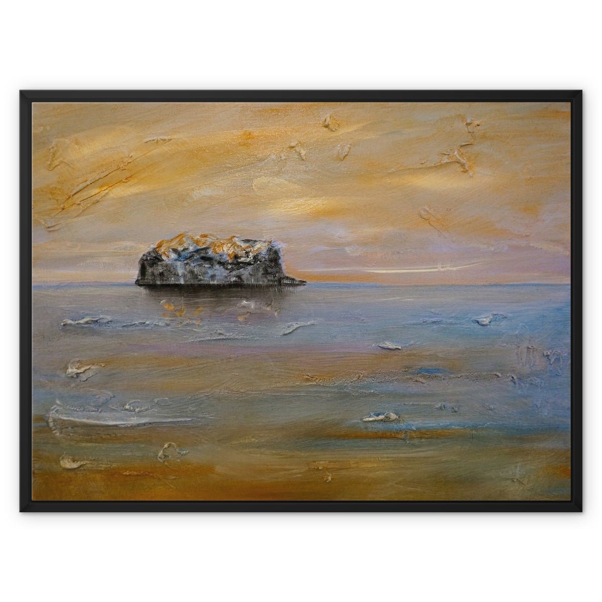 Bass Rock Dawn Painting | Framed Canvas From Scotland