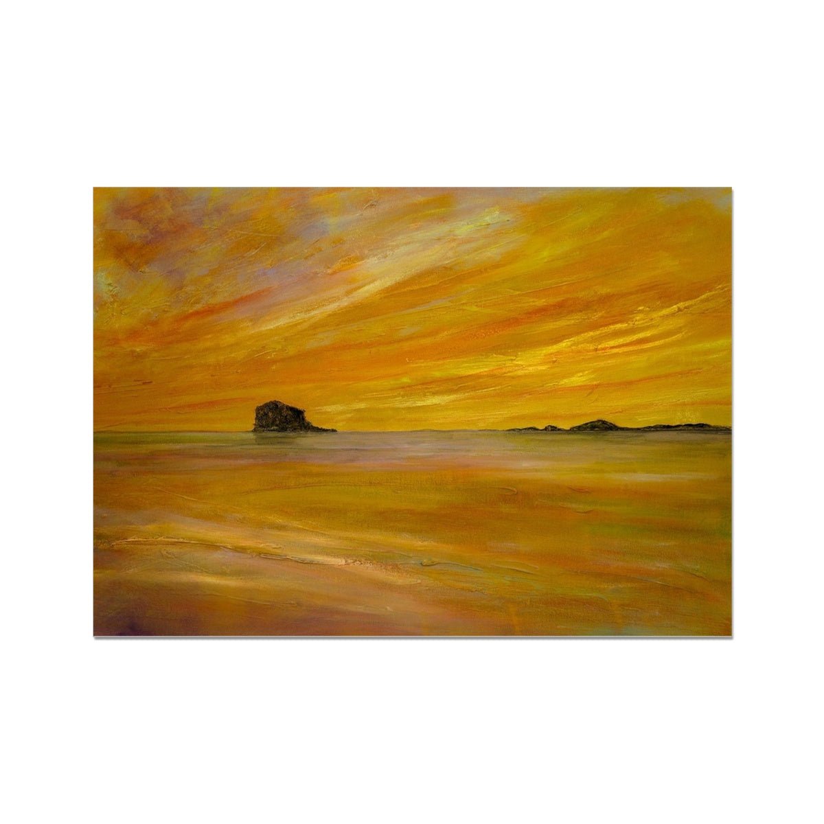 Bass Rock Dusk Painting | Fine Art Prints From Scotland