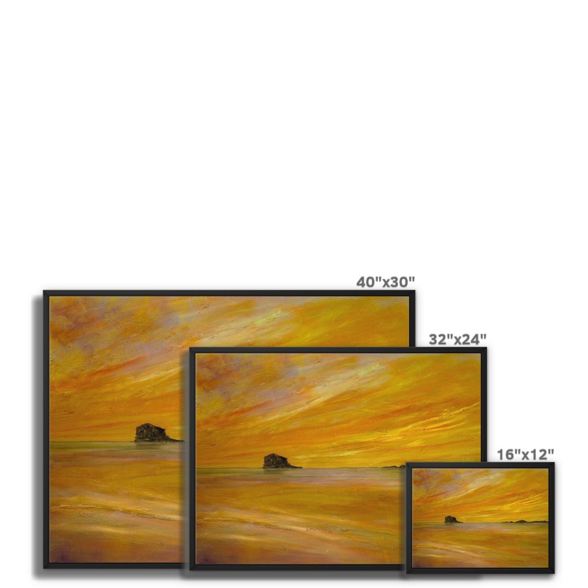 Bass Rock Dusk Painting | Framed Canvas Prints From Scotland