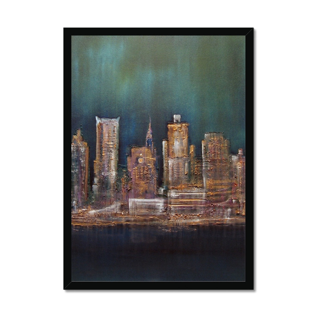 New York West Side Painting | Framed Prints From Scotland-Framed Prints-World Art Gallery-A2 Portrait-Black Frame-Paintings, Prints, Homeware, Art Gifts From Scotland By Scottish Artist Kevin Hunter