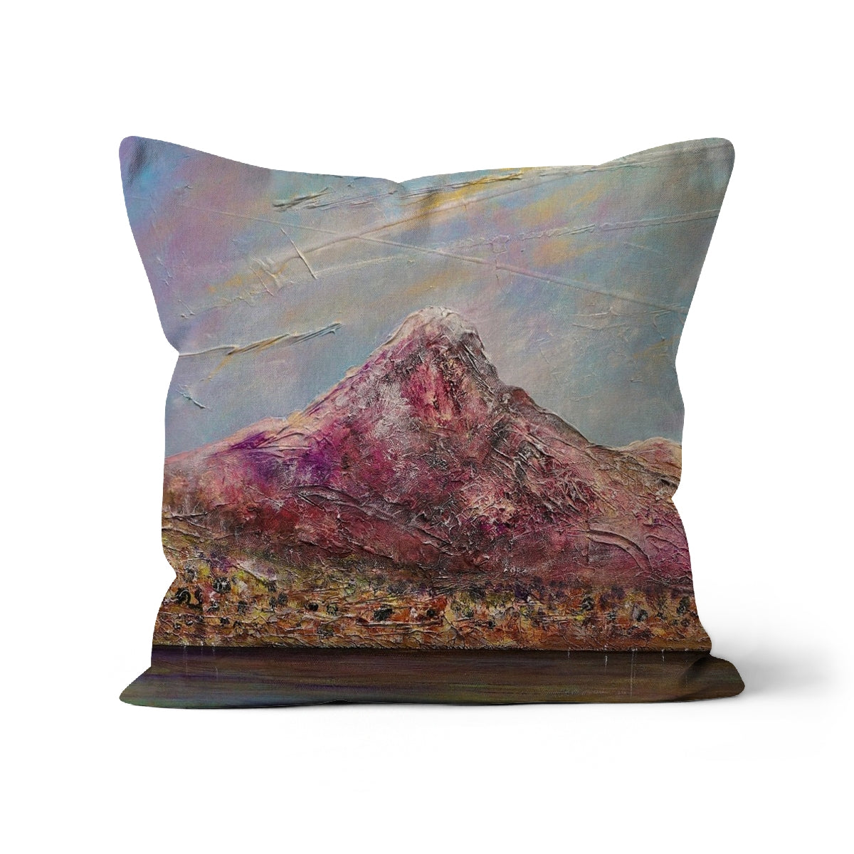 Ben Lomond Art Gifts Cushion | Scottish Lochs &amp; Mountains Art Gallery | Paintings, Prints, Homeware and Art Gifts From Scotland By Scottish Artist Kevin Hunter