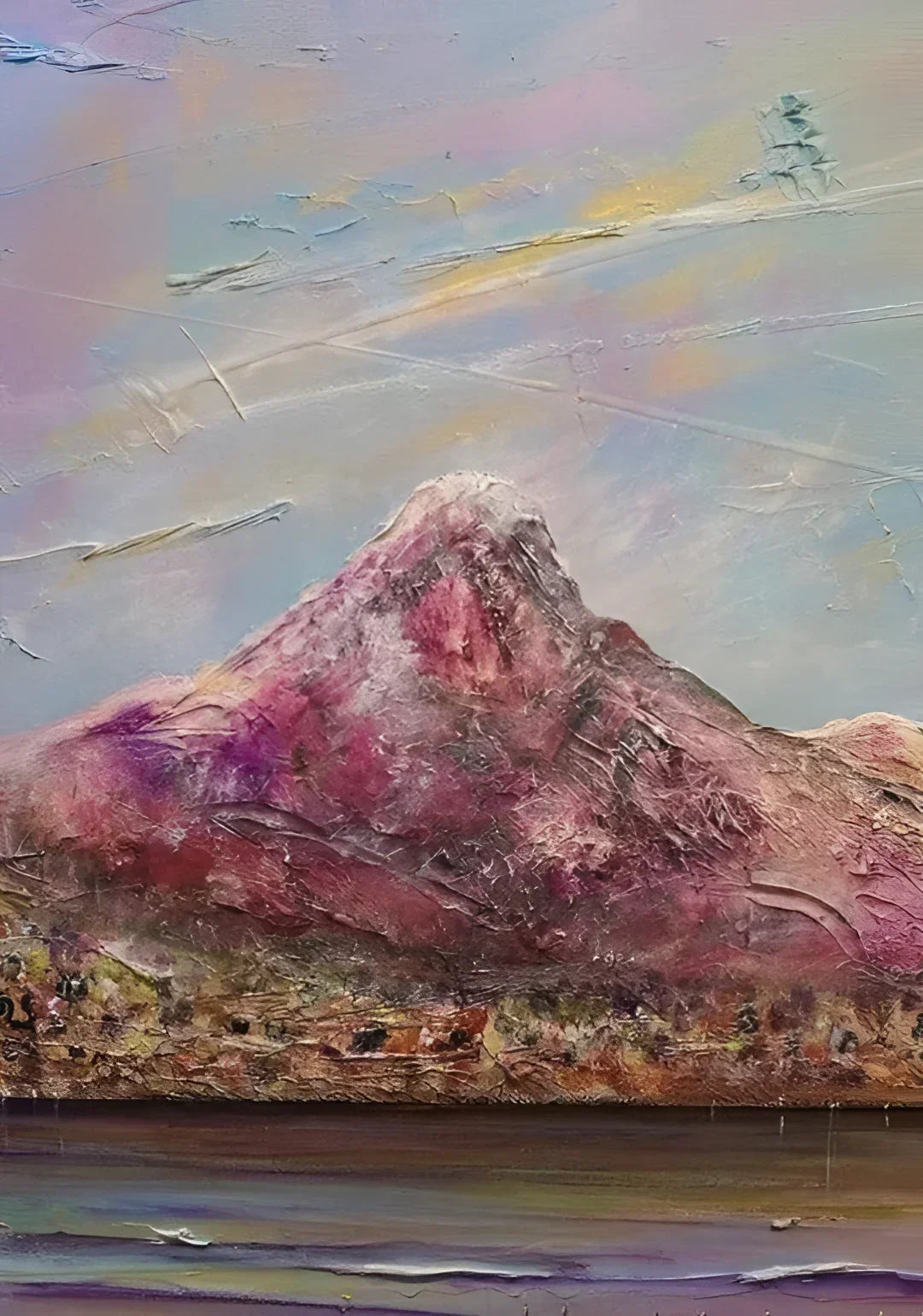 Ben Lomond - Lochs & Mountains Art Gallery Scotland Worldwide Shipping Textured Mountain Landscape Scottish and Paintings Prints by Artist