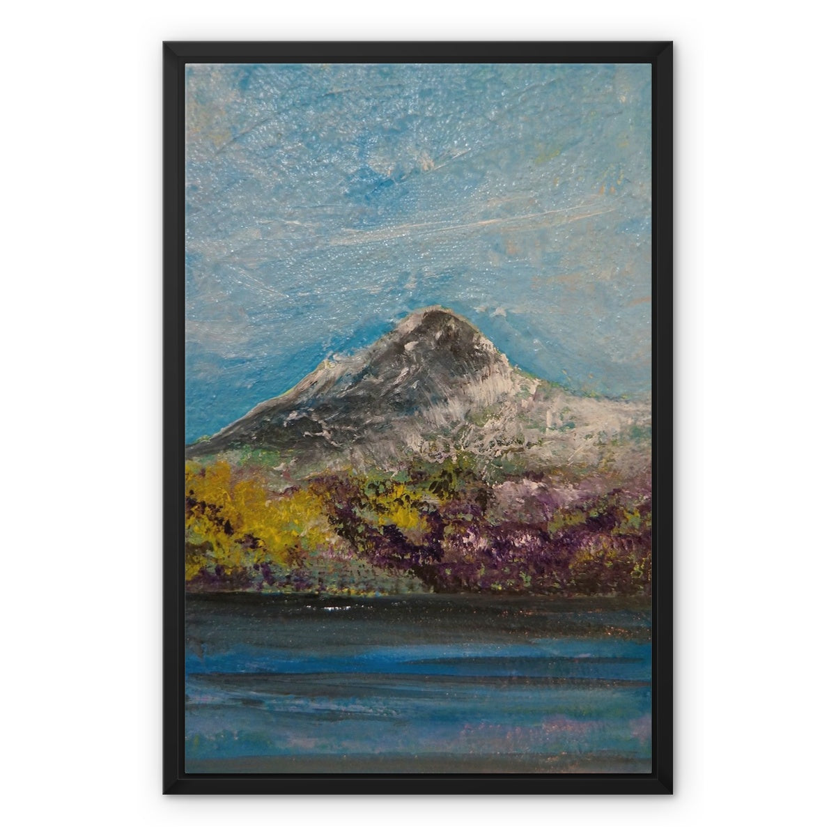 Ben Lomond ii Painting | Framed Canvas From Scotland-Floating Framed Canvas Prints-Scottish Lochs & Mountains Art Gallery-18"x24"-Paintings, Prints, Homeware, Art Gifts From Scotland By Scottish Artist Kevin Hunter