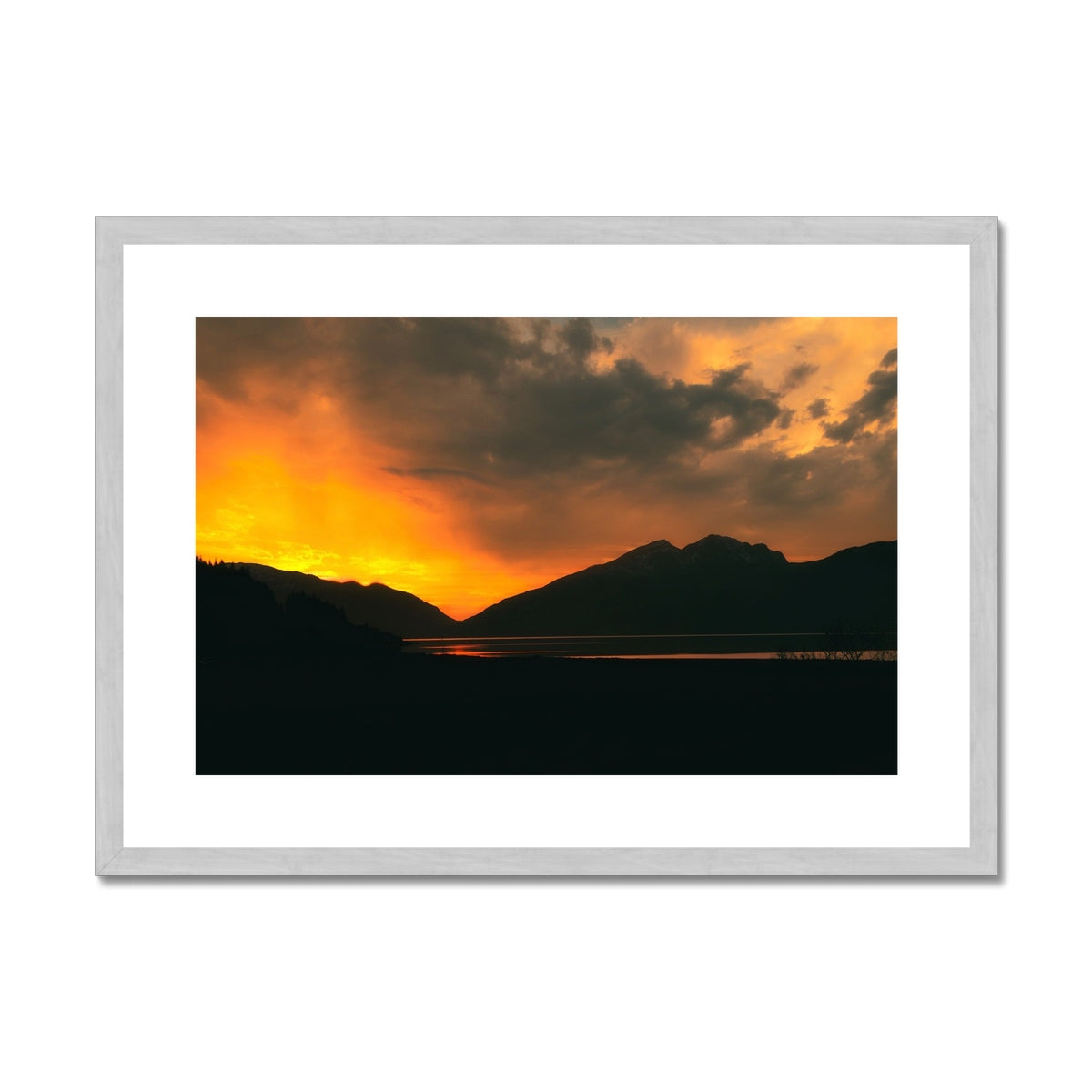 Loch Leven Sunset Glencoe Scottish Landscape Photography | Antique Framed & Mounted Prints From Scotland