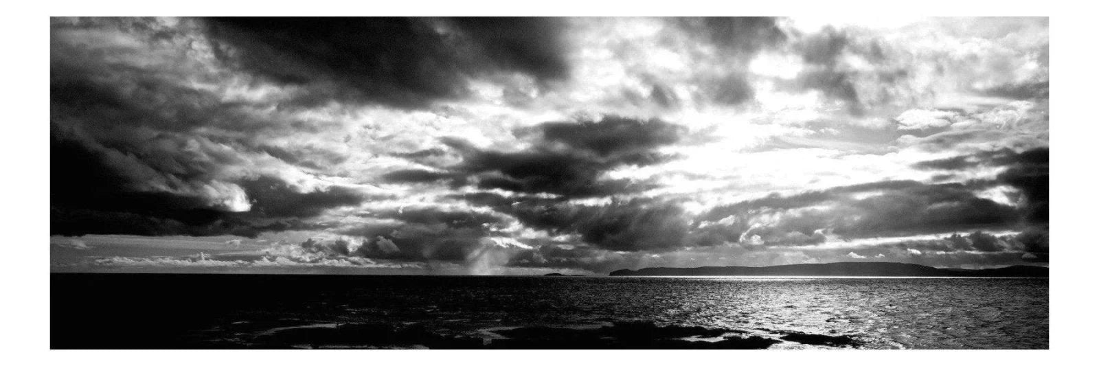 Blackwaterfoot Arran Panoramic Prints - Art Gallery Scotland Worldwide Shipping Dramatic Seascape Stormy Paintings and by Artist Hunter