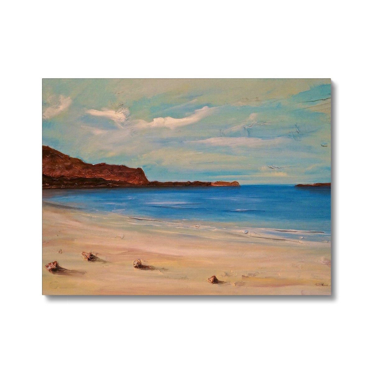 Bosta Beach Lewis Painting | Canvas-Contemporary Stretched Canvas Prints-Hebridean Islands Art Gallery-24"x18"-Paintings, Prints, Homeware, Art Gifts From Scotland By Scottish Artist Kevin Hunter