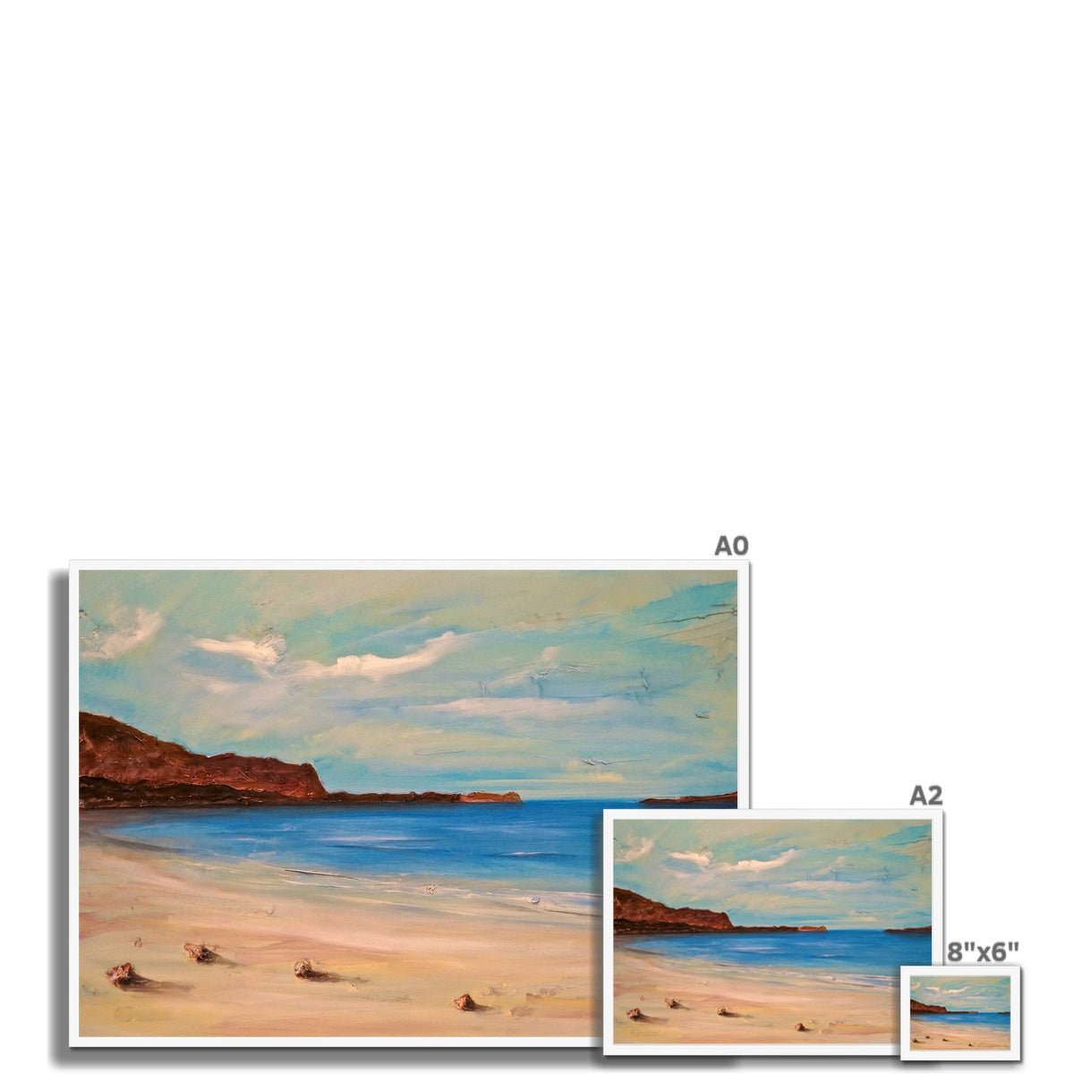 Bosta Beach Lewis Painting | Framed Prints From Scotland-Framed Prints-Hebridean Islands Art Gallery-Paintings, Prints, Homeware, Art Gifts From Scotland By Scottish Artist Kevin Hunter