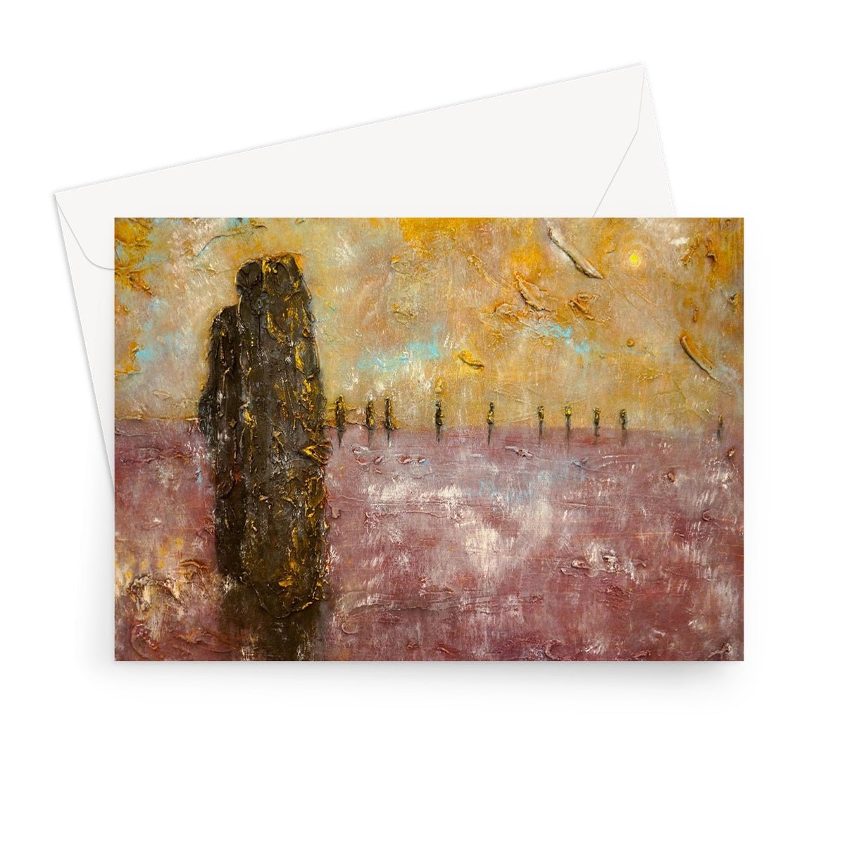 Brodgar Mist Orkney Scottish Art Gifts Greeting Card